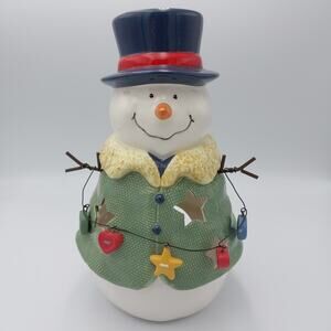 SNOWMAN BLUE HAT AND‎ GREEN COAT NOVELTY TEALITE HOLDER Country Stars